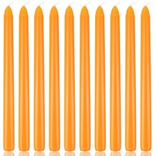 10 Inch Orange Taper Candles, 10 Pack Unscented Candlesticks for Dinner, Fall...