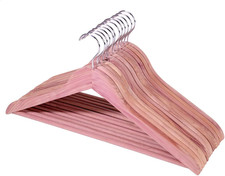 Solid Cedar Hangers 12 Pack Sturdy Wooden Hangers with 360 Degree Swivel Hook