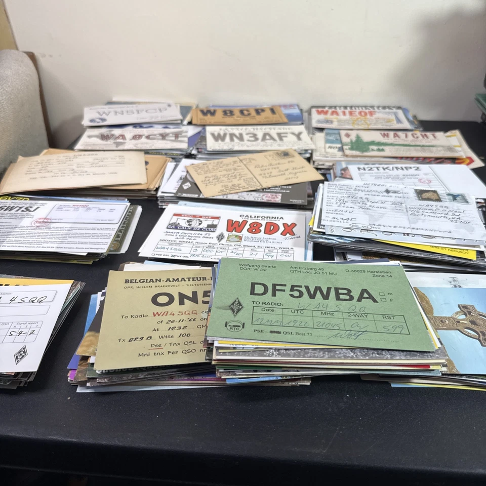 Lot of 840+ Vintage Ham Radio QSL Cards 1960s-2000s DX Amateur Radio Collection - Image 4 of 4