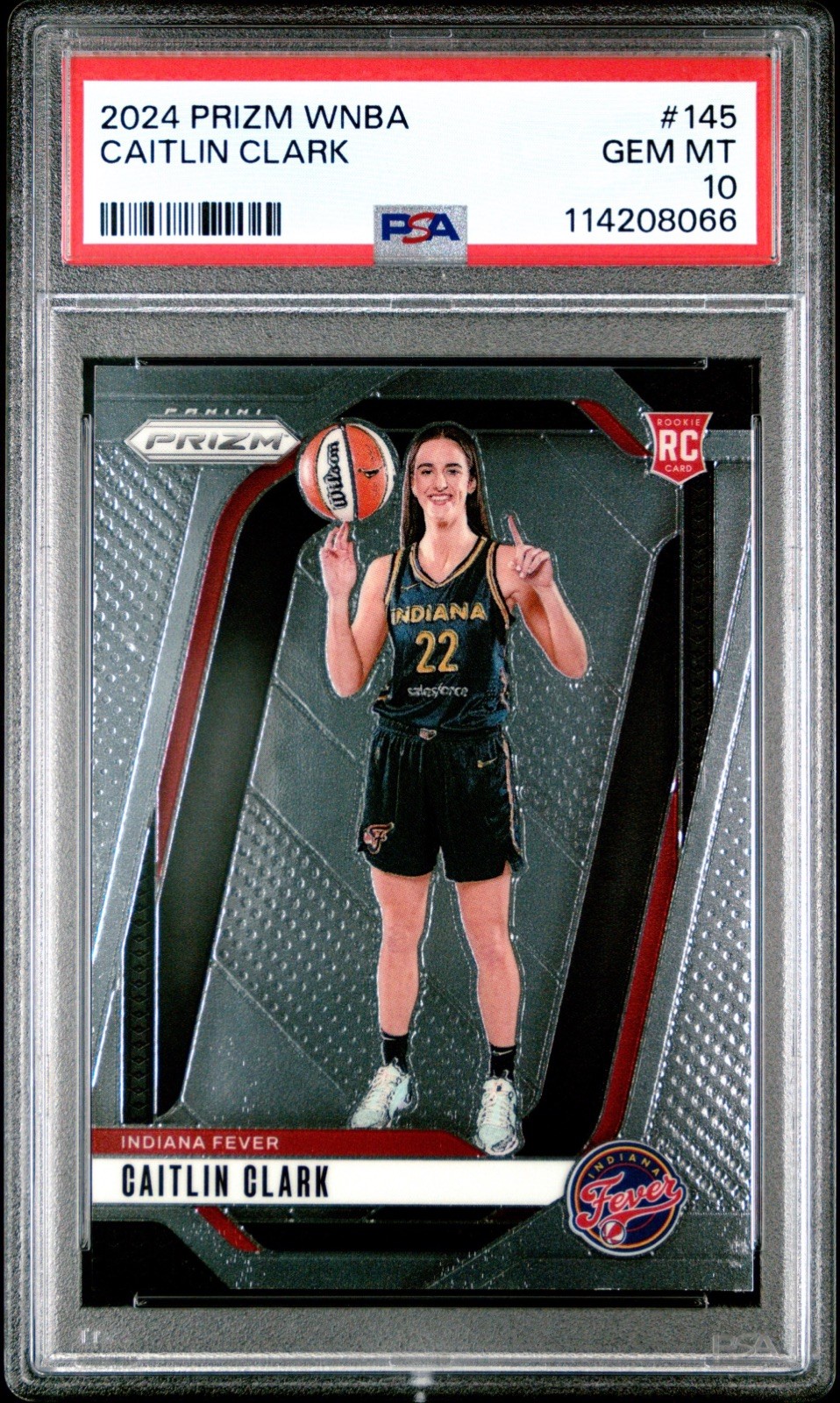 Caitlin Clark PSA 10 2024 Panini Prizm #145 Rookie RC Image Variation Fever