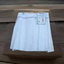 RBX Athletic Skort Size S White Mini Scalloped Hem W/ Pockets Activewear Fitness