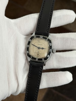 Vintage Waltham Art Deco Engraved Enamel Men s Manual Wind Watch
