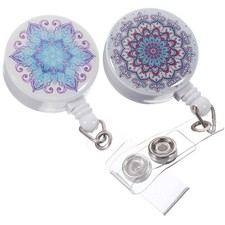 2pcs Badge Reel Reusable ID Card Holder ID Card Holder Portable Badge Clip