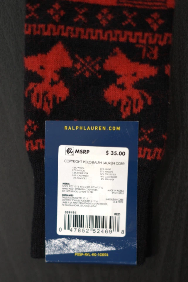 Calcetines Polo Ralph Lauren para hombre mezcla de cachemir talla 10-13 Foto 2 de 2