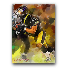 Troy Polamalu #18 Art Card Limited 47/50 Vela Signed (Pittsburgh Steelers)