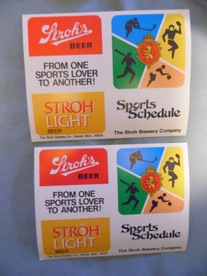 (2) 1984 Pittsburgh Pirates Baseball Schedules Strohs Beer unfolded*