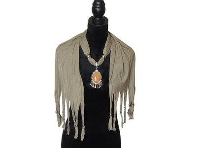 Pretty Angel Brown Pendant Scarf With Charms Jewelry Y2K Fashion Necklace