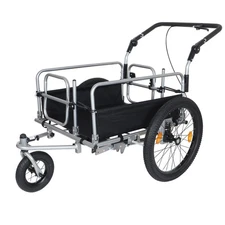 -Duty Bike Cargo Trailer -Bike Compatible Steel Frame, 110lb