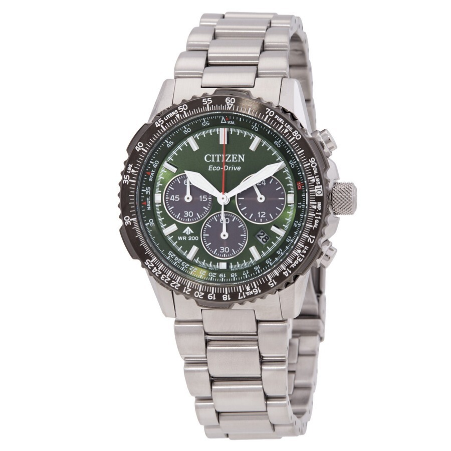 Citizen Men's Promaster Navihawk Chronograph Green Dial Watch