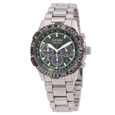 Citizen Men's Promaster Navihawk Chronograph Green Dial Watch