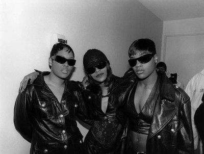 Keisha Kima and Pam of Total poses for photos backstage at the Sou- Old Photo 1