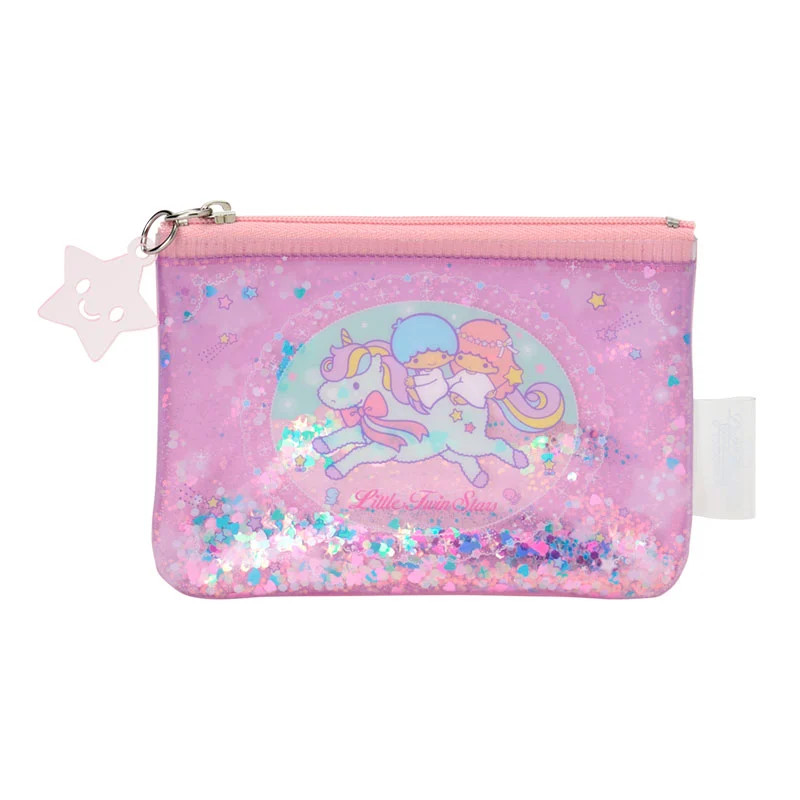 【Sanrio】 Little Twin Stars Sequined Mini Pouch ( Lavender )