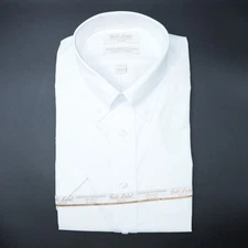 Roundtree Yorke Gold Label Short Sleeve M 15.5" FULL FIT White Non Iron NWT