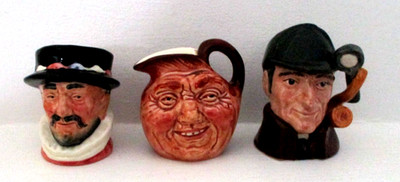 ROYAL DOULTON FIGUR KRÜGE - BEEFEATER, JOHN BARLEYCORN & THE SLEUTH - MINI'S