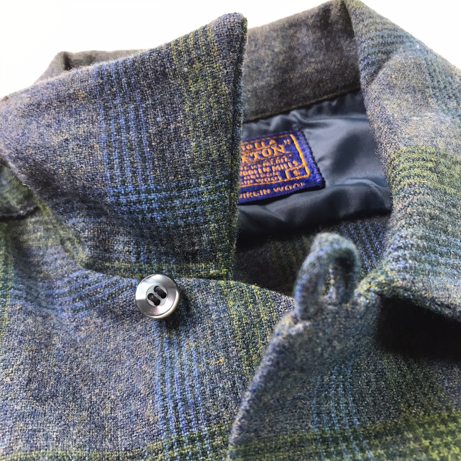 Vtg 50s 60s Pendleton Loop Collar Rockabilly Plai… - image 6