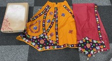 Girls Lehenga Choli Indian Ethnic Party Wear Lengha Chunri Frill Skirt Top Sz 24