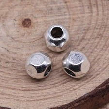 30 or 80PCS Antique Silver Tone Spacer Bead, Big Hole Beads GGS466-15248