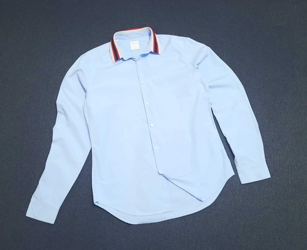 Men Sandro Paris Shirt Blue Cotton 38