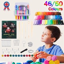 Polymer Clay Set 46/50 Colors Mix Modeling Soft Nontoxic DIY Oven Bake Clay Gift