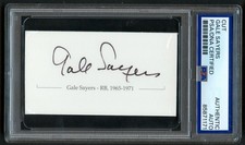 Gale Sayers signed autograph 1.5x3 Cut Bears Football Player PSA Slabbed
