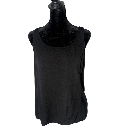 Eileen Fisher ärmelloses Top mit U-Ausschnitt Gr. M schwarz Trägertop Lagenlook minimalistisch