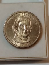 2007 P. MINT THOMAS JEFFERSON GOLD TONE PRESIDENTIAL DOLLAR