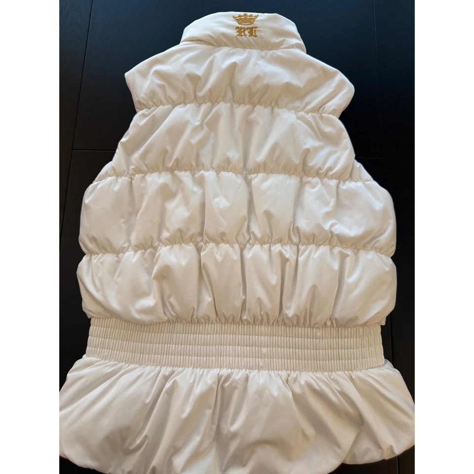 Ralph Lauren 双面羽绒背心女孩中号 (8-10) 白色/ Fuschia — 第 2/4 张图片