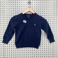 Polo Ralph Lauren Knit Sweater Youth Size 5 Blue V Neck Pony 12.5x16 12.5x16