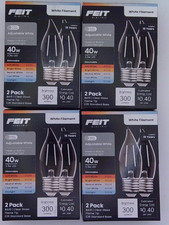  PACK OF 8 Feit BA10 E26 Medium LED Bulb Adjustable White 40 Watt Equivalence