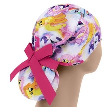 Pony scrub hats, scrub caps rainbow, womens scrub caps, nurse cap long hair