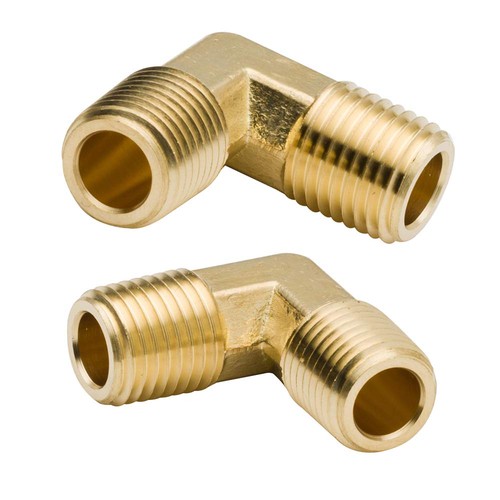Legines Brass Pipe Fitting, Forged Male 90 Degree 3/8" x NPT Male,