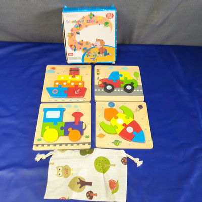 SKYFIELD Wooden Animal Puzzles for 1 2 3 Years Old Boys Girls, Toddler Education