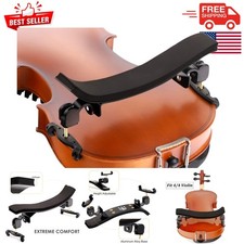 4/4 Violin Shoulder Rest with Non-Skid Foam Pad - Elegant Royal Alloy Design