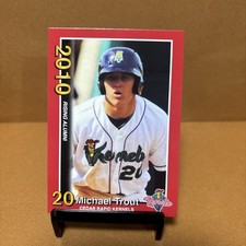 2010 Cedar Rapid Kernels Mike Trout Red Rising Alumni #2 Pre Rookie Card. rookie card picture