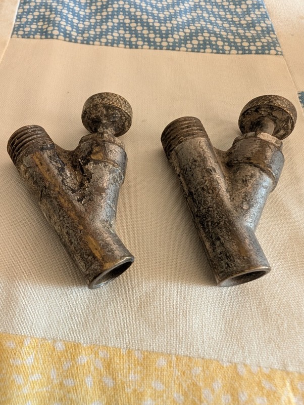 Lot of 2 Antique Gas Valves Water Spigots Beer Taps RARE!
