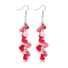 Valentine's Day Earrings for Women - Pink and Red Regular size,