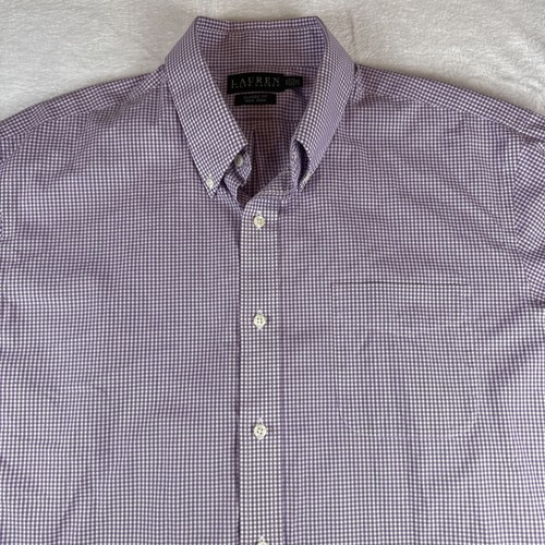 Lauren Ralph Lauren, Lauren Ralph Lauren Green Label Purple Plaid Shirt Mens XL Classic Fit