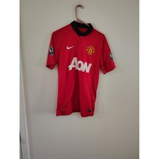 Nike Manchester United 2010-2011 Home Jersey Mens Small Aon BPL Patches Red