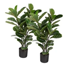 Naturae Decor 2 Units Fiddle Leaf Tree - Lifelike Artificial Indoor 35 & 35 1