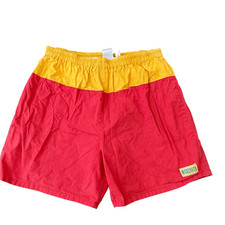 Vintage Mickey Co Men's Swimming Trunks Shorts Drawstring pink Yellow Sz M