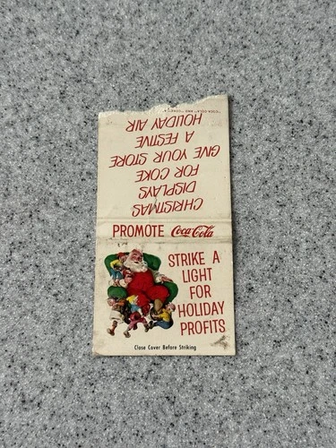 Vintage Coca Cola Christmas advertising Matchbook Cover 3B