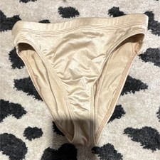 Elite Sportswear Women's Bikini Panties Beige Large Regular Solid Nylon Spandex