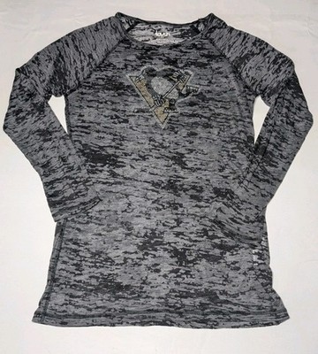 Women's Pittsburgh Penguins Long Sleeve Shirt Touch Alyssa Milano 2XL Sequined
