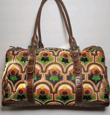 ISABELLA FIORE XLG SWEDISH TULIP ART DECO HEAVILY HAND BEADED TRAVEL BAG Y2K$745