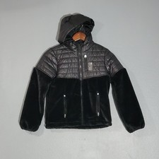 Justice Kids Hooded Jacket Black Sz 8 Be Kind Stay Cozy