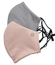NIB ATHLETA 2 Pack Activate Face Mask One Size Adjustable Lightweight Pink Gray
