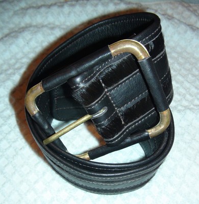 Motif 56 Brown Calf Hair Inlay Leather Belt Size M Motif 56 Brown Calf Hair Inlay Leather Belt Size M | eBay main image 2