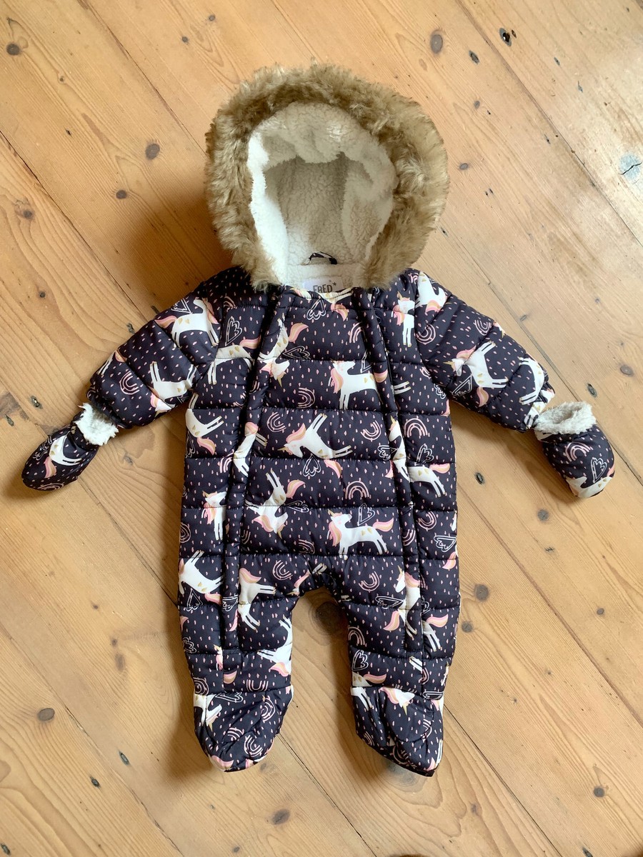 Snowsuit (0-3 months) Unicorn style (Fred Flo) UK