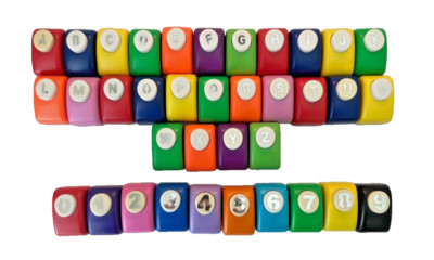 CRAFTING METAL/PLASTIC PUNCH STAMPS FULL ALPHABET AND NUMBERS COMPLETE SET