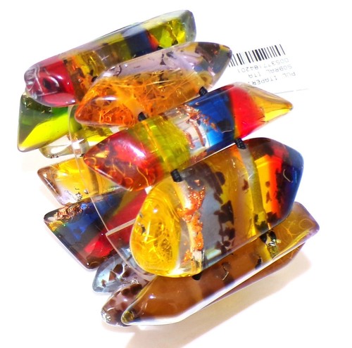 Sobral Sobralita Itaperica Inclusion BeadStatement Artist Made Stretch Bracelet - Picture 4 of 6